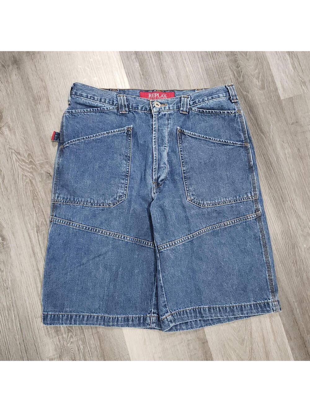 Vintage Y2K Carpenter Jean Shorts Baggy Skater Work Utility Punk Grunge JNCO 32
